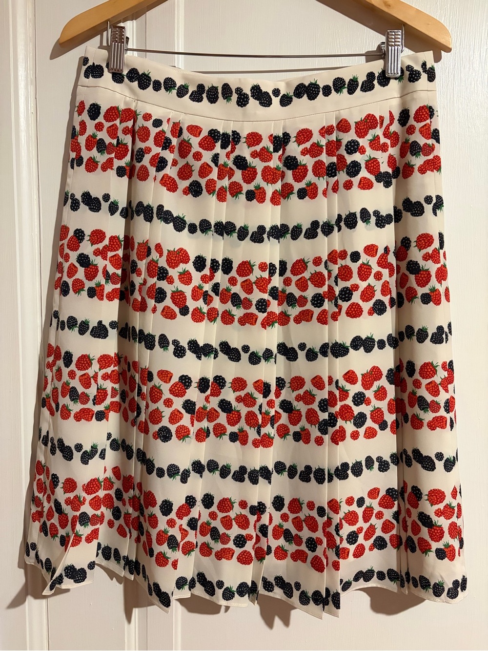 J. Crew pleated berry skirt